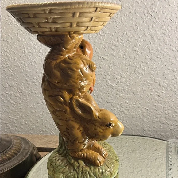 Ceramic Bunny Candle or treat Holder Bloom Core Nature Core - Picture 14 of 16